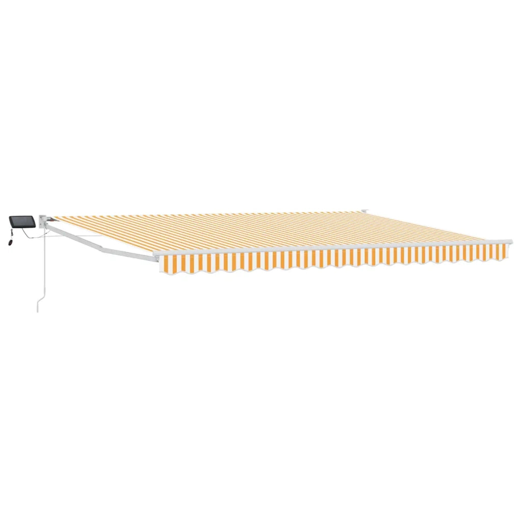 Tenda retrattile manuale con LED Giallo e Bianco 4 × 3 m 3419286