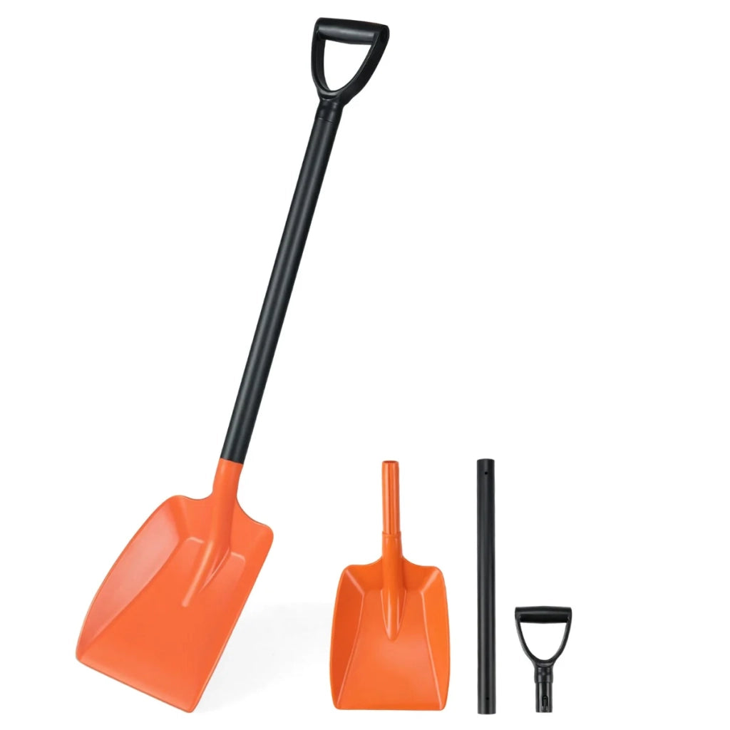 Pala da neve 111 x 25,5 x 13 cm ideale per sgomberare e pulire con sedile ergonomico in alluminio arancione 20_0018877