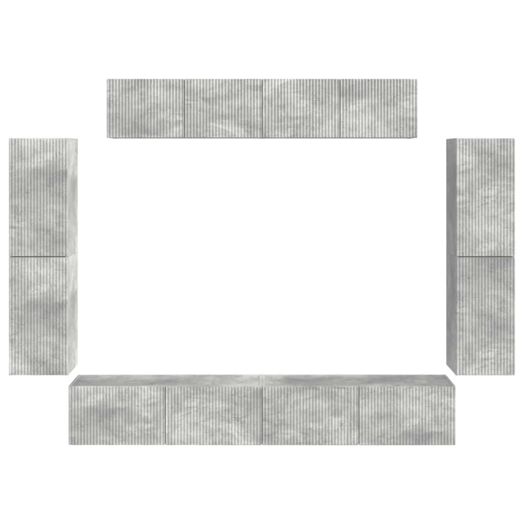 Mobile TV 8 pcs Grigio cemento 3409144
