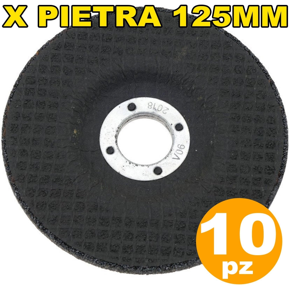 Trade Shop - Set Da 10 Pezzi Disco Dischi In Pietra Per Flex Smerigliatrice Diametro 125 Mm -