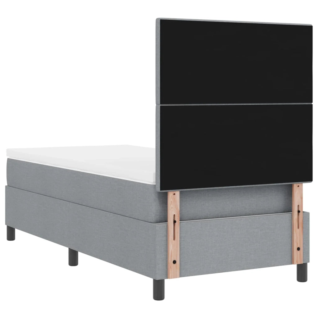 Letto a molle con materasso Grigio chiaro 90 x 190 cm Tessuto