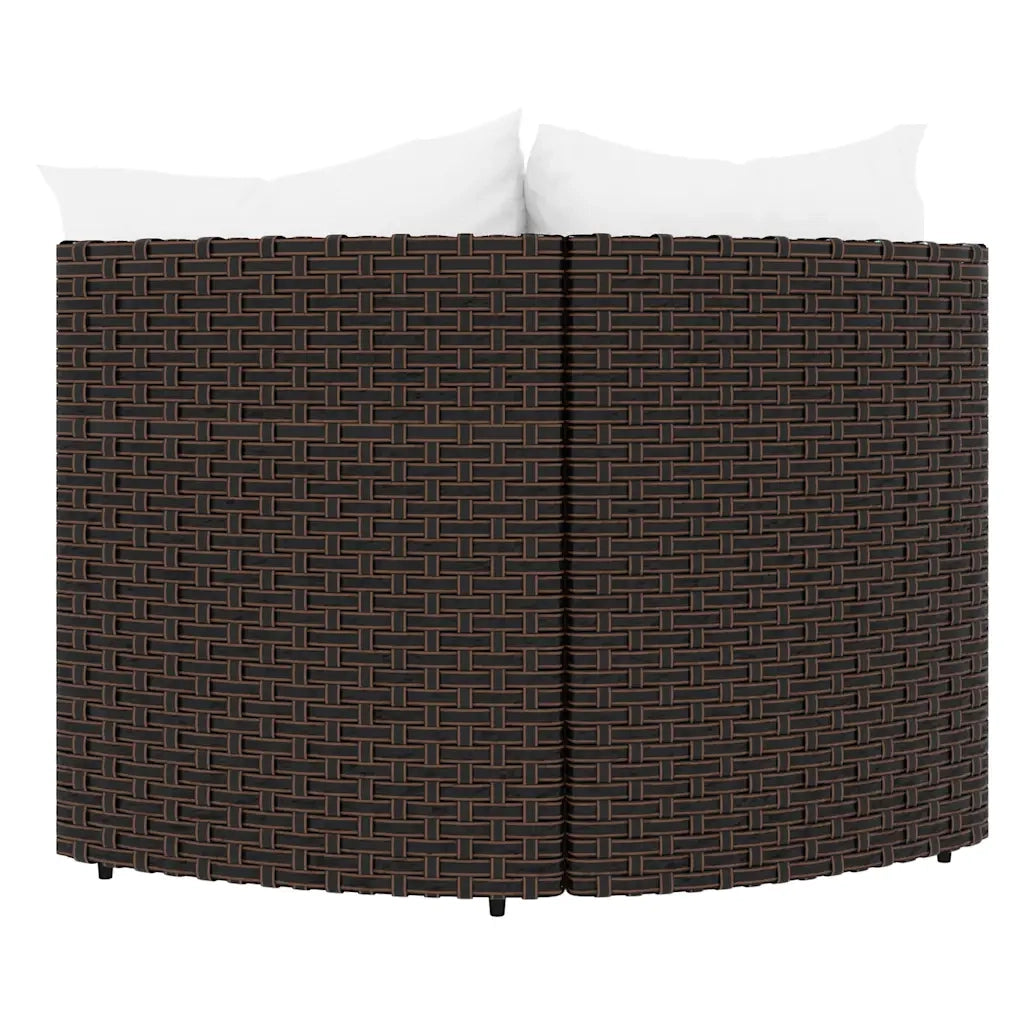 Divani Angolari da Giardino con Cuscini 2pz Polyrattan Marrone 319758