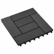 Piastrella per Decking 11 pcs Nero 30 x 30 cm WPC 42046671