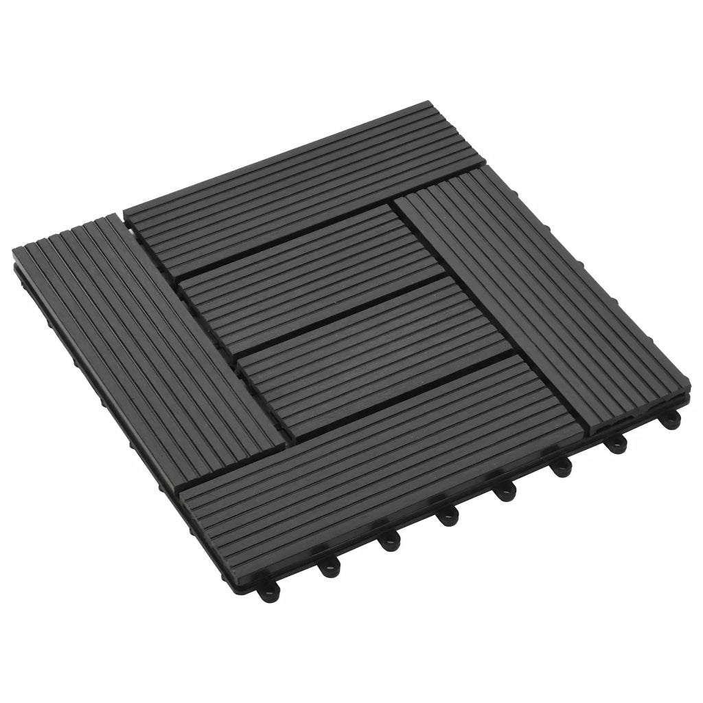 Piastrella per Decking 11 pcs Nero 30 x 30 cm WPC 42046671