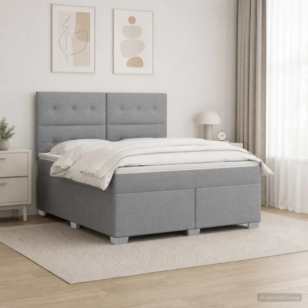 Letto box spring con materasso Grigio Chiaro 160 x 200 cm 3454908