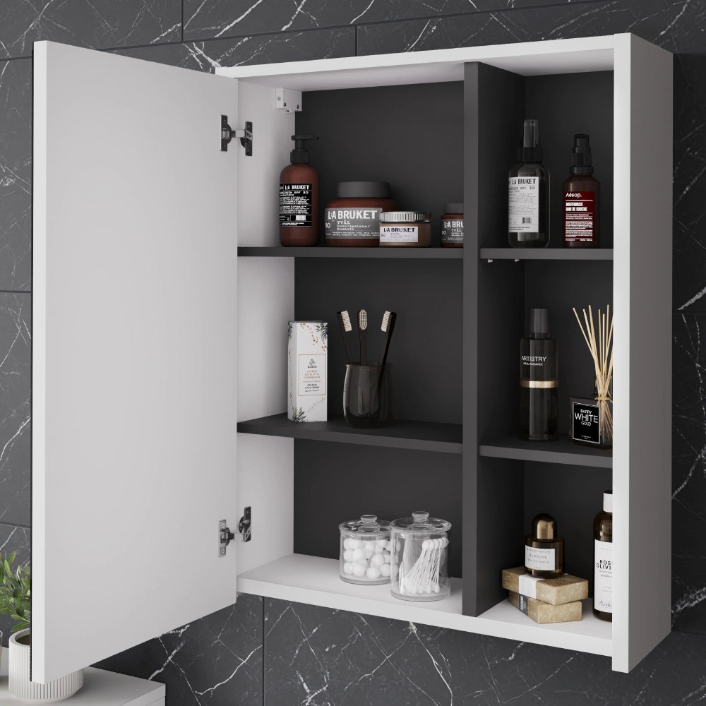 Vicco Set di mobili da bagno Bianco/Grigio 4 parti