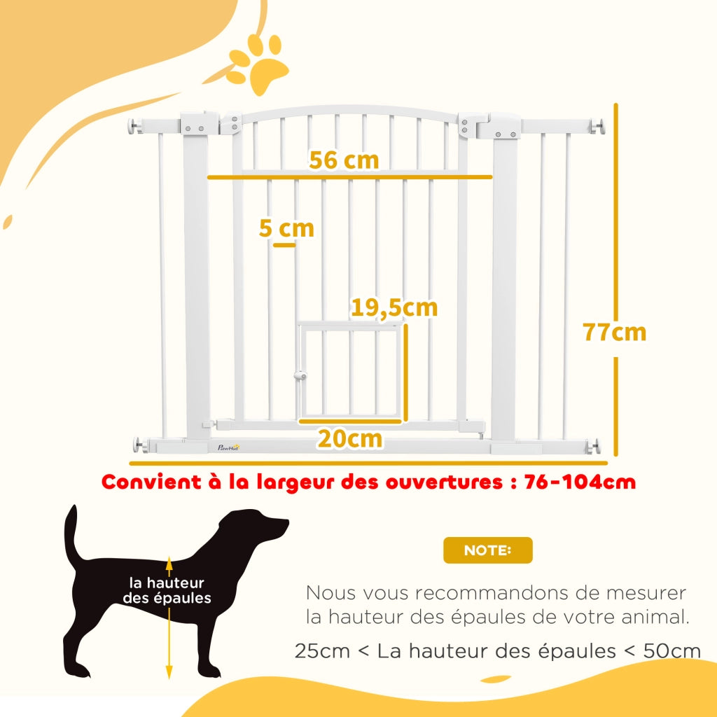 Barriera per cani ¨C zephmum ¨C Bianco 76-104 cm