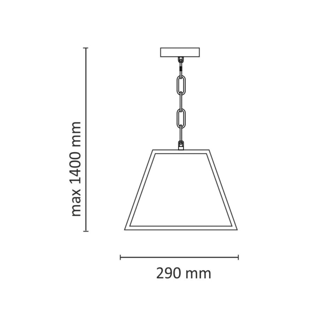 Lampada a sospensione Madera nera metallo E27 29cm Polux