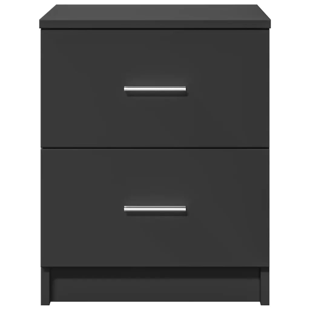 Comodini 2 pz con 2 Cassetti Neri 40x36x50 cm 858788