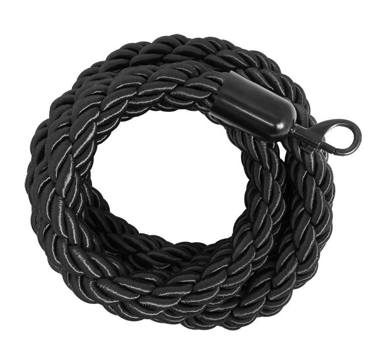 Cordone intrecciato 2mt con moschettoni nero vari colori - rosso