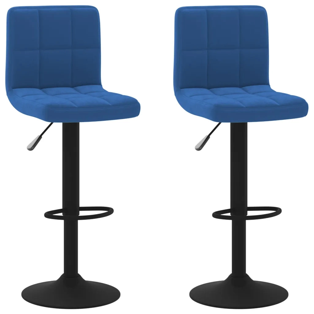 Sgabelli da Bar 2 pz Blu in Velluto 334309