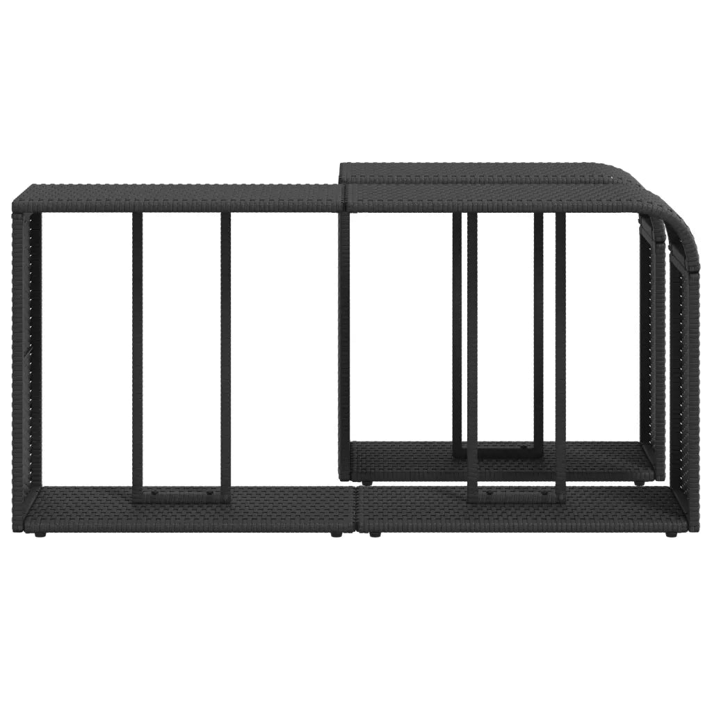Scaffali portaoggetti 2 pz neri in polyrattan 365981