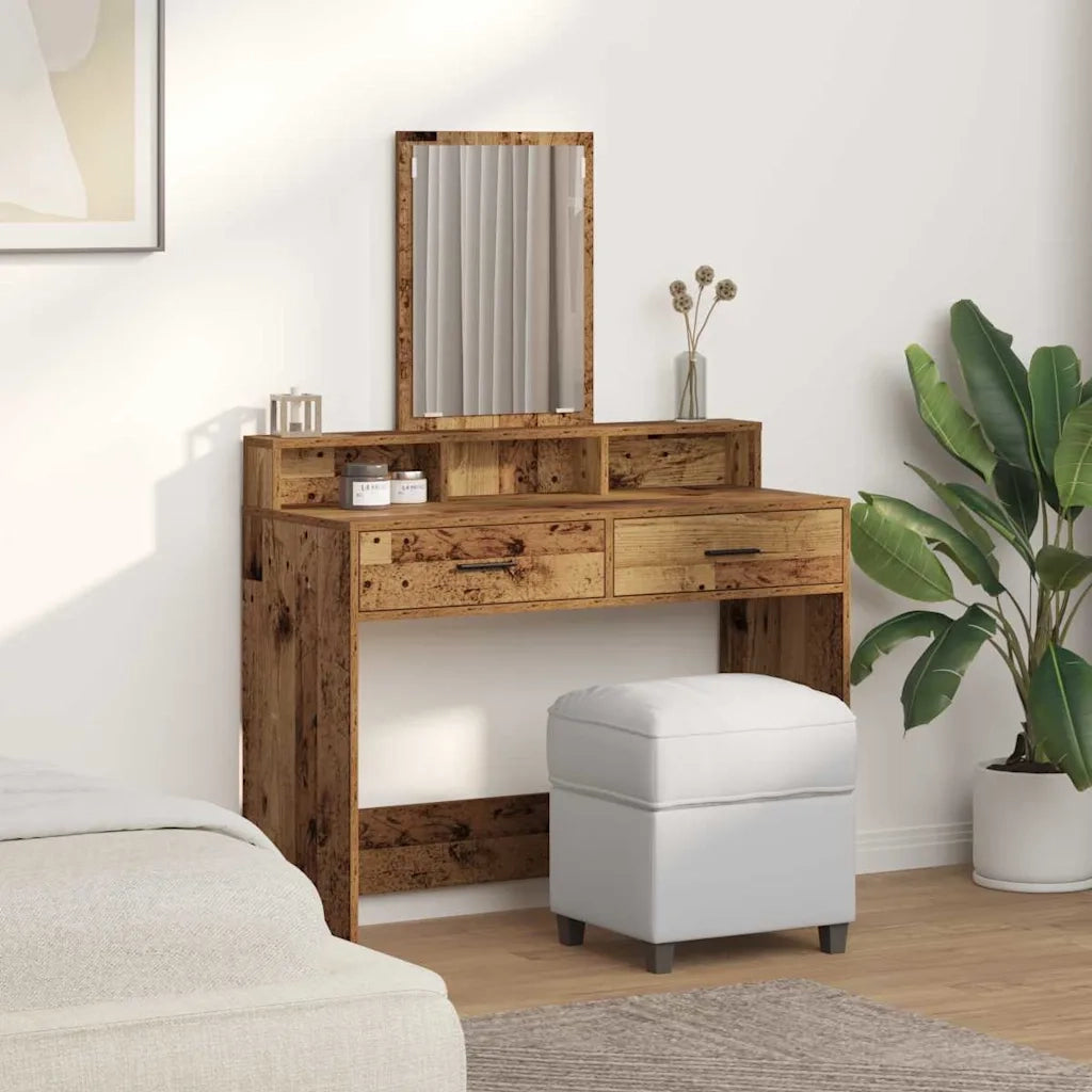 Toeletta | Tavolo da Trucco con cassetto Legno vecchio 100 x 41 x 140 cm