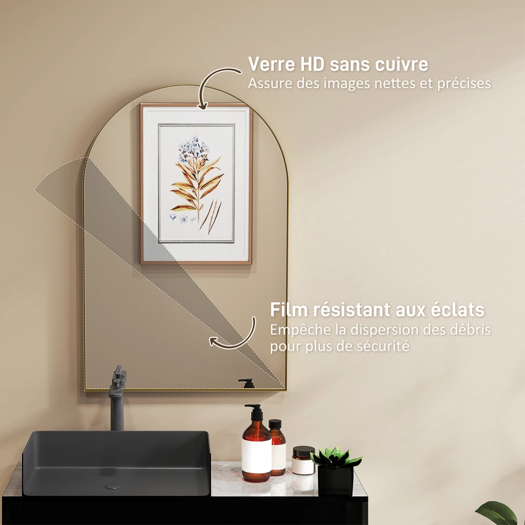 Specchio da parete con cornice in legno ¨C Minimal ¨C 60x90 cm oro