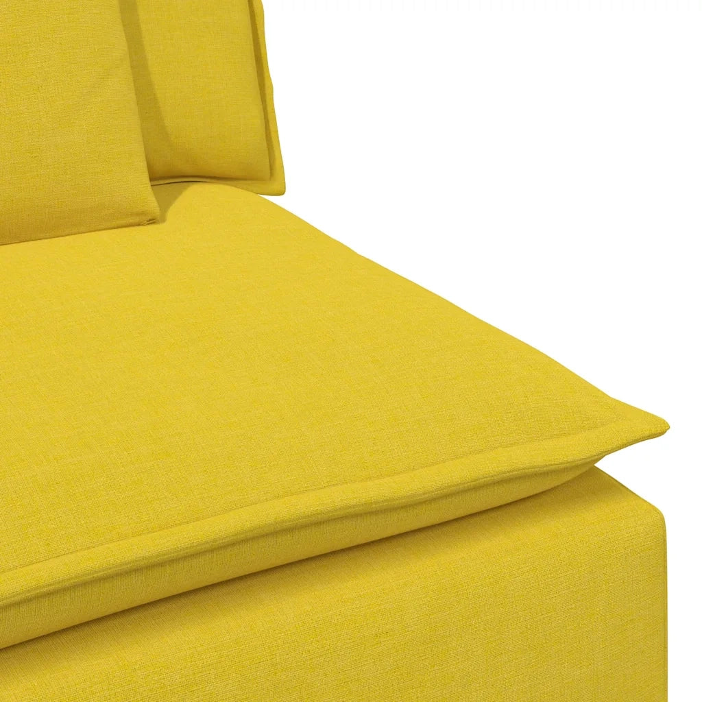 Divano Modulare con Cuscini Giallo Chiaro 3321125