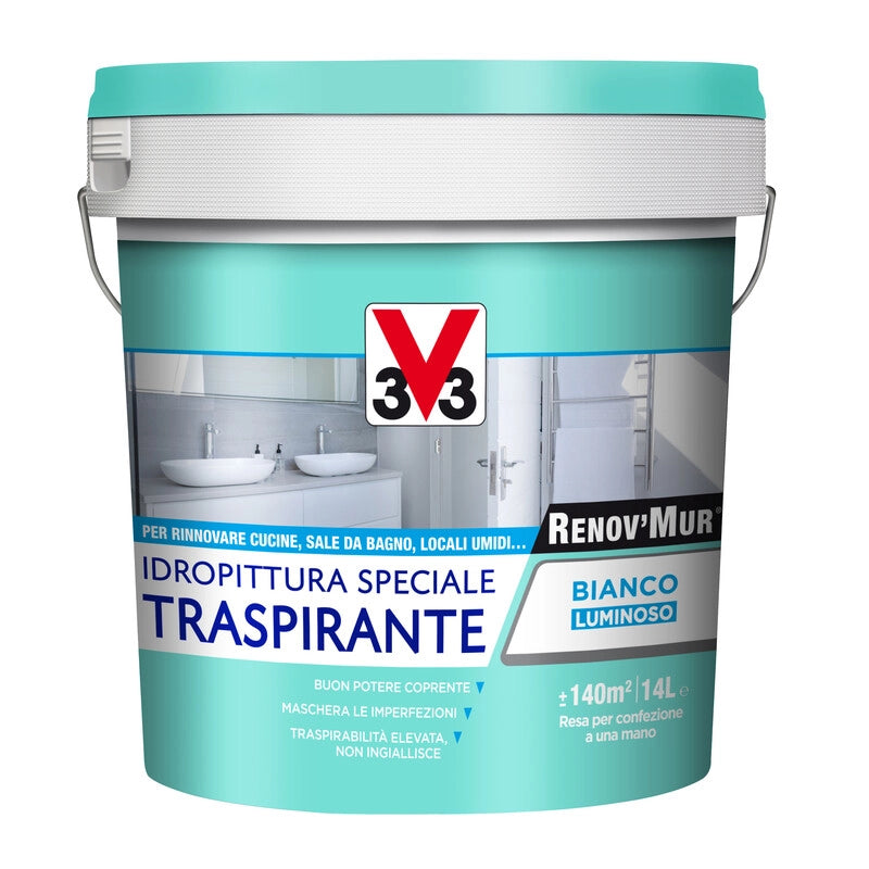 V33 RENOVMUR TRASPIRANTE BIANCO OPACO LT.4- V33- 1,0 pz