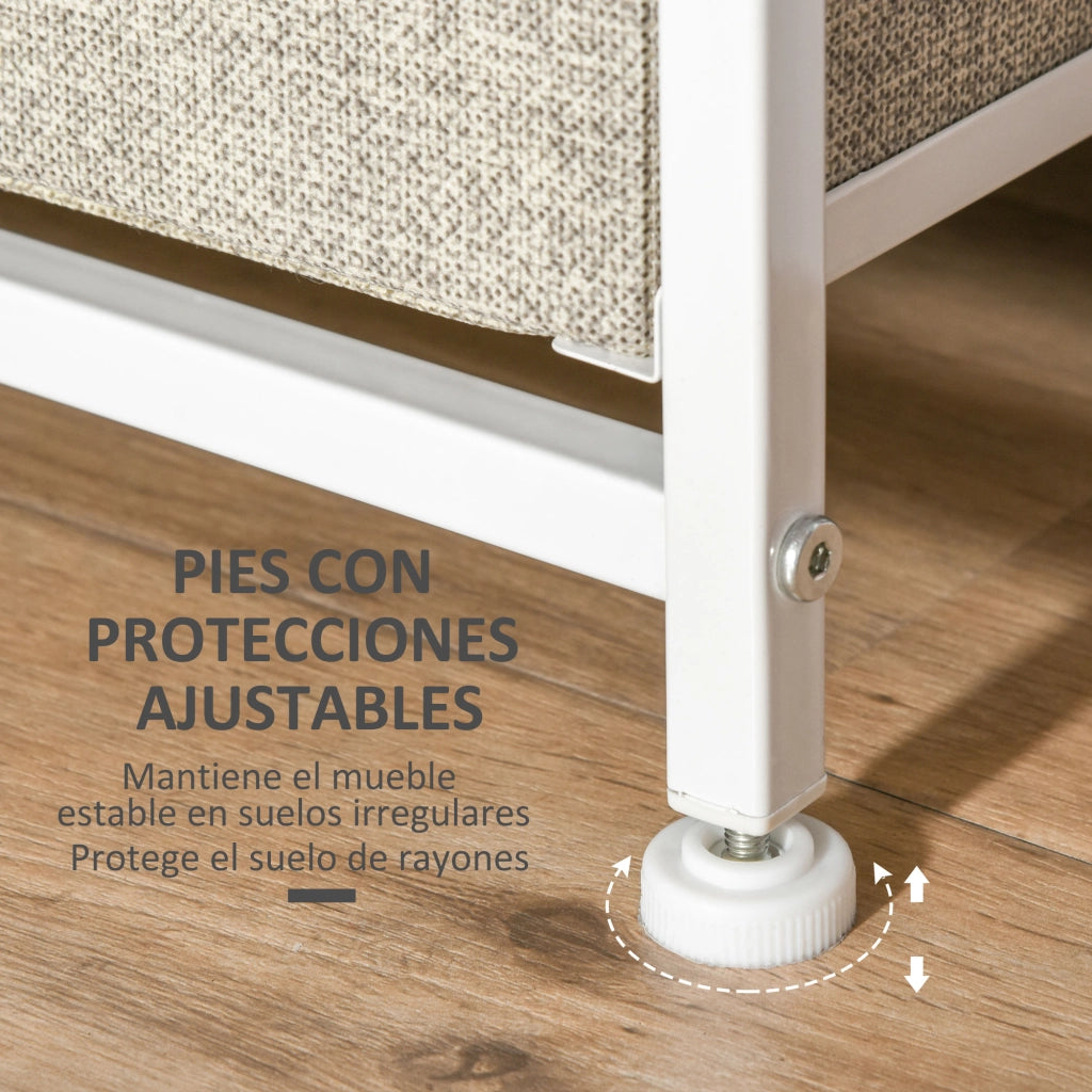 Cassettiera con 7 Cassetti in Tessuto ¨C zephmum ¨C Grigio 63.5x30x71 cm