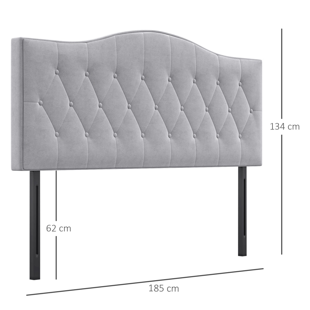 Testiera letto imbottita in velluto grigio ¨C Xylo ¨C 185x134 cm