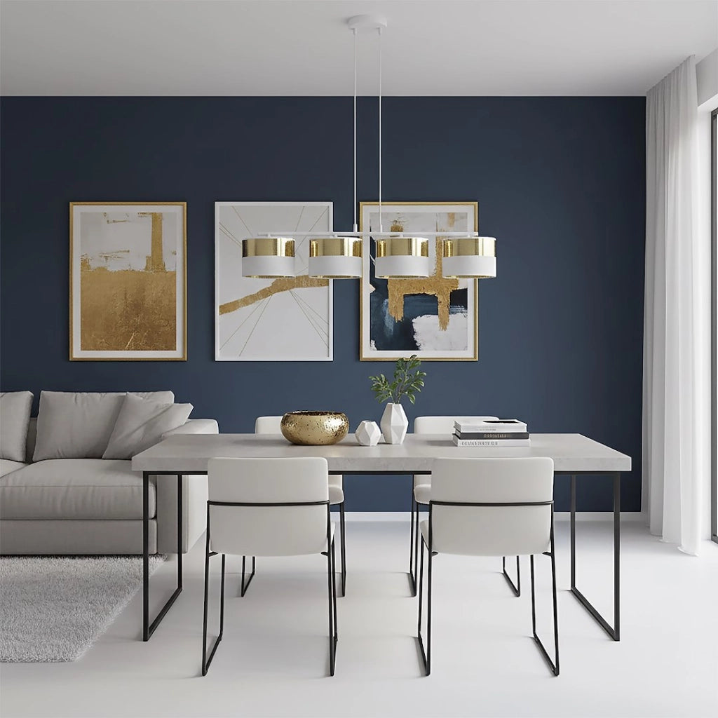 Lampada sospesa LUX Emibig 4xE27 metallo bianco oro