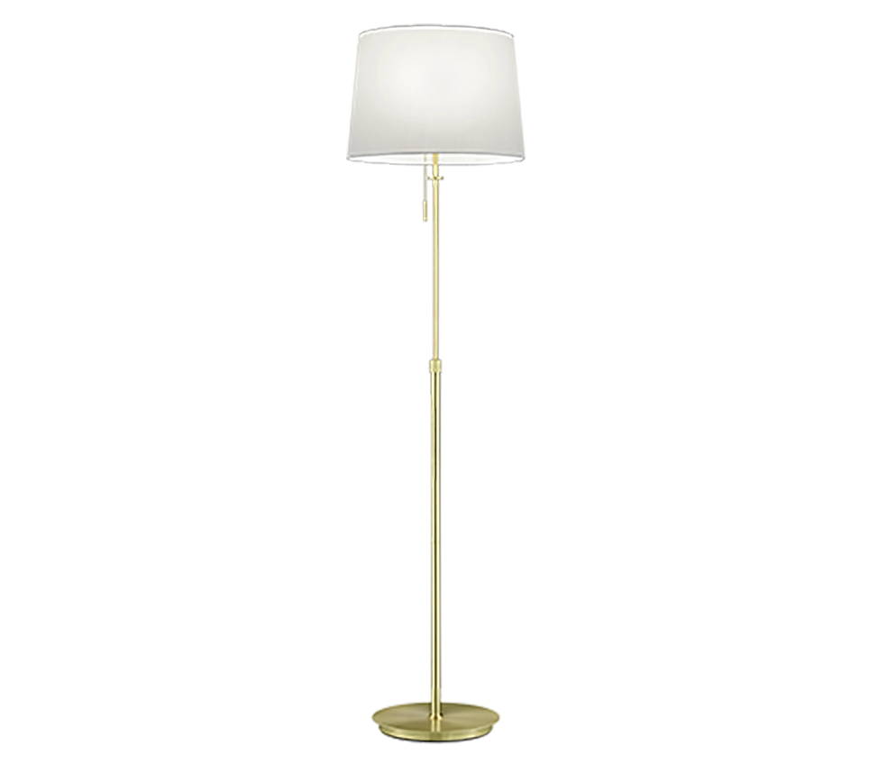 Piantana 3 lampadine, metallo, ottone satinato e bianco, H 180 cm, Lyon