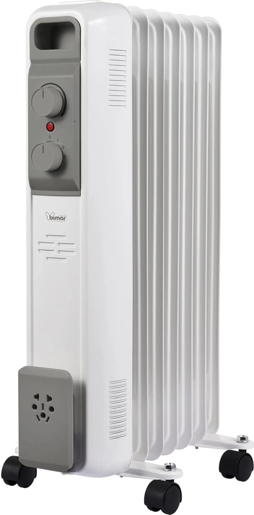 Bimar HO427 Termosifone Elettrico, Radiatore ad Olio a Basso Consumo, Calorifero con 7 Elementi e 5 Canali di Circolazione
