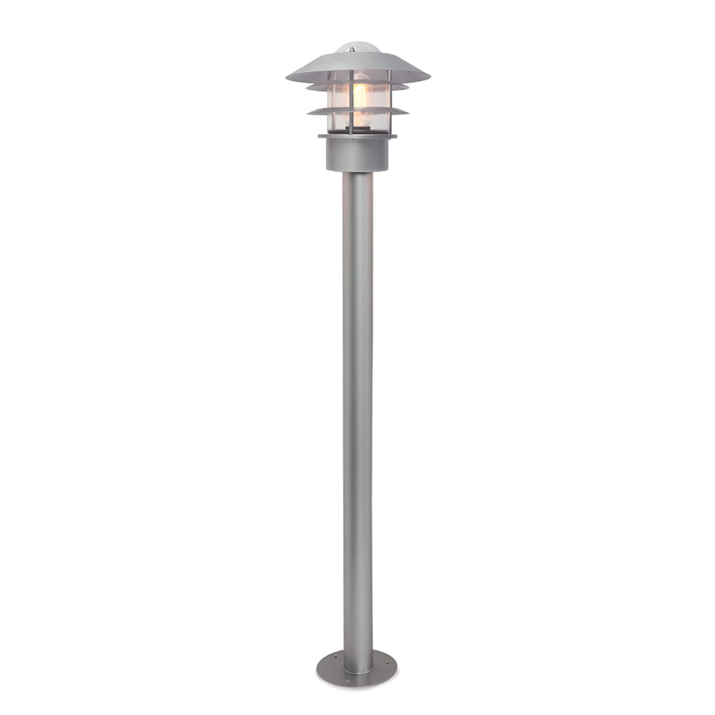 Paletto luce da giardino inox argento E27 60W Elstead