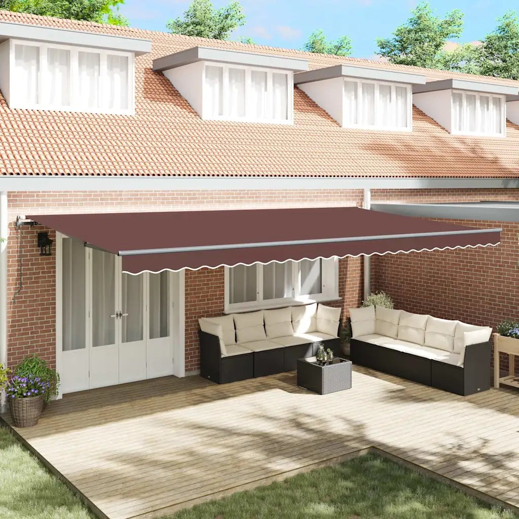 Tenda da Sole Retrattile Automatica Marrone 600x300 cm 3310223