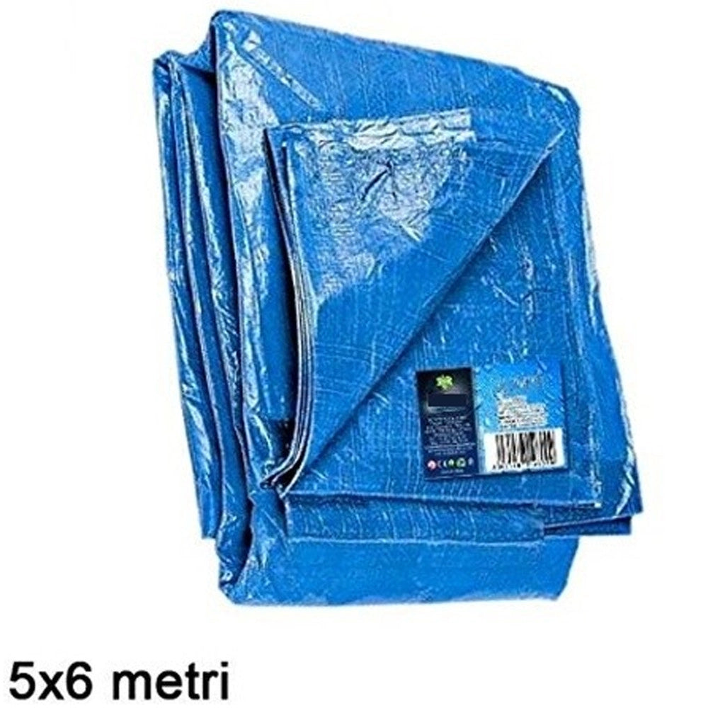 Trade Shop - Telo Copri Auto Moto Copritutto 5x6mt In Polietilene Colore Blu Impermeabile -