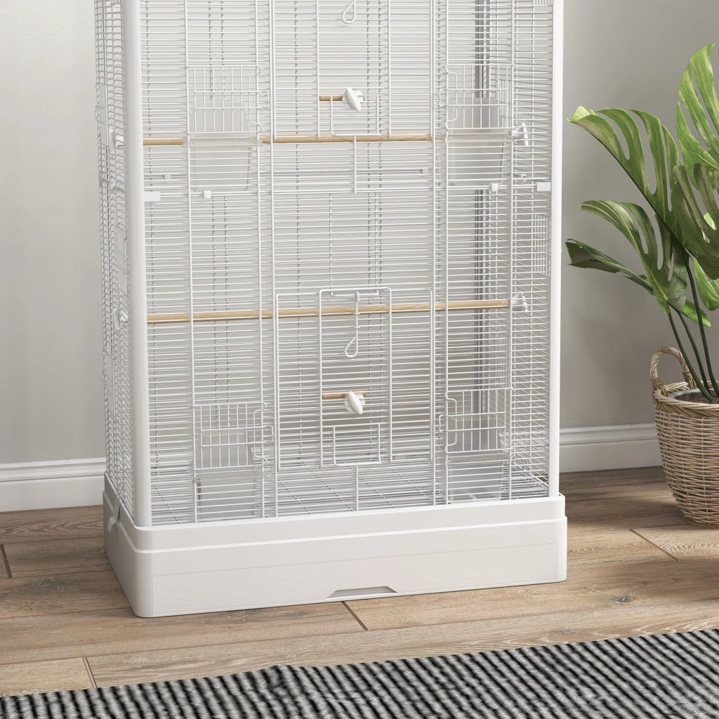 Gabbia per Uccelli ¨C Minimal ¨C Bianco 61x36.5x98 cm