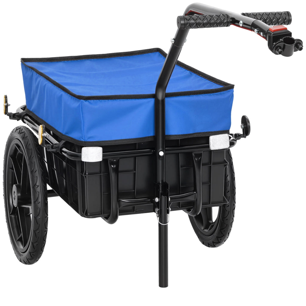 Rimorchio per Bicicletta ¨C Xylo ¨C 40 kg, Copertura Oxford Impermeabile, Riflettori, Telaio Acciaio, 144x59x80 cm, Blu