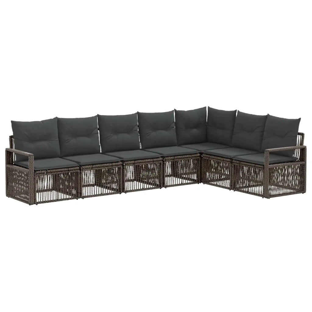 Set Divano da Giardino 7 pz Grigio polyrattan 3435722