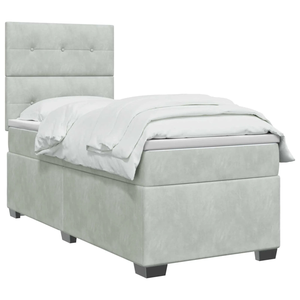 Letto box spring con materasso Grigio Chiaro 90 x 200 cm 3453566