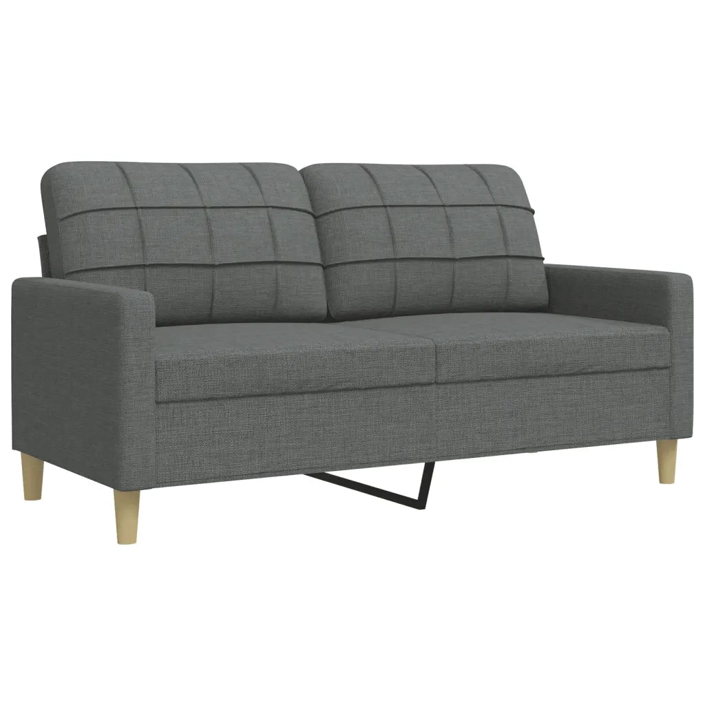 Set di Divani 2 pz con Cuscini Grigio Scuro in Tessuto 3278336
