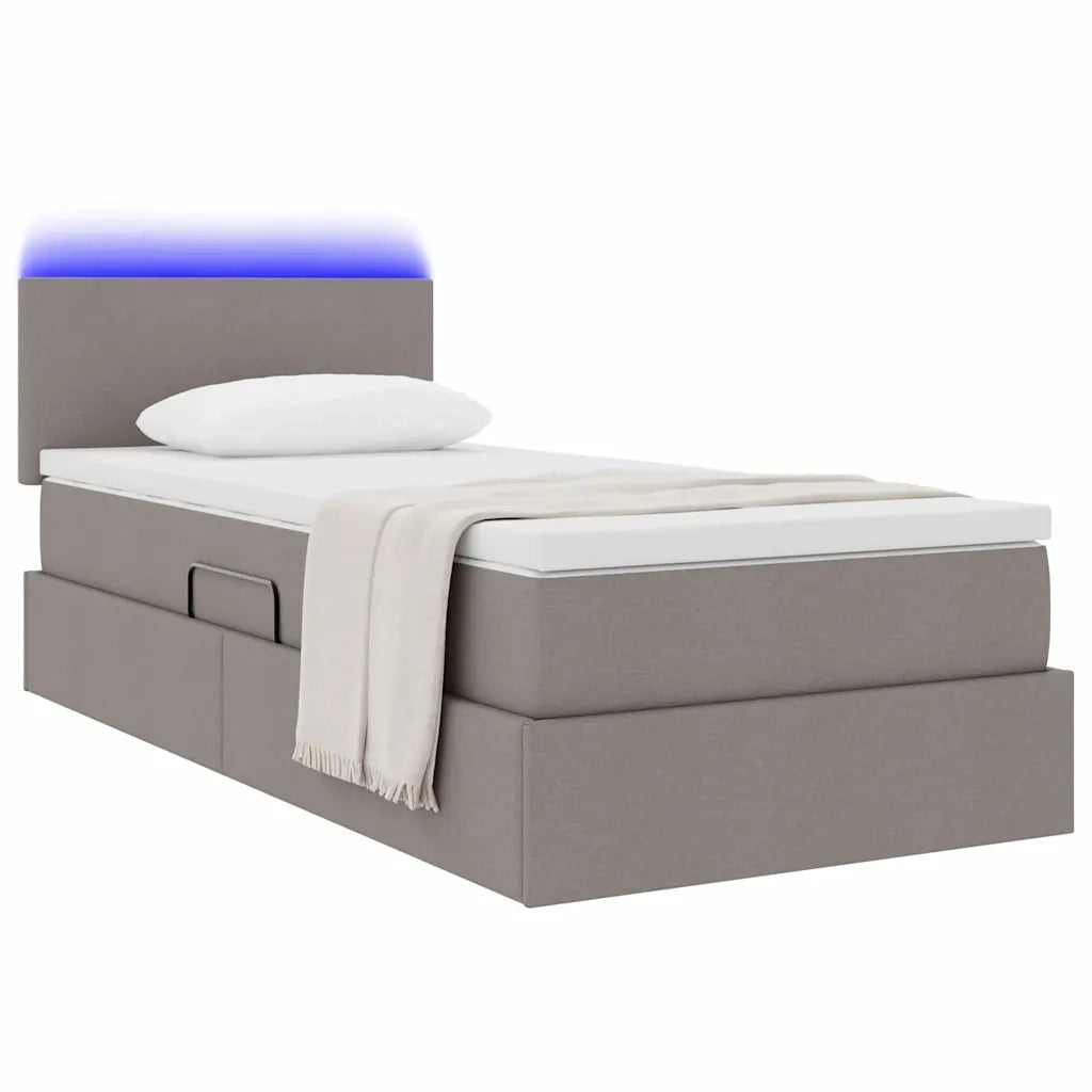Letto con contenitore e LED con led Talpa 90 x 190 cm Tessuto
