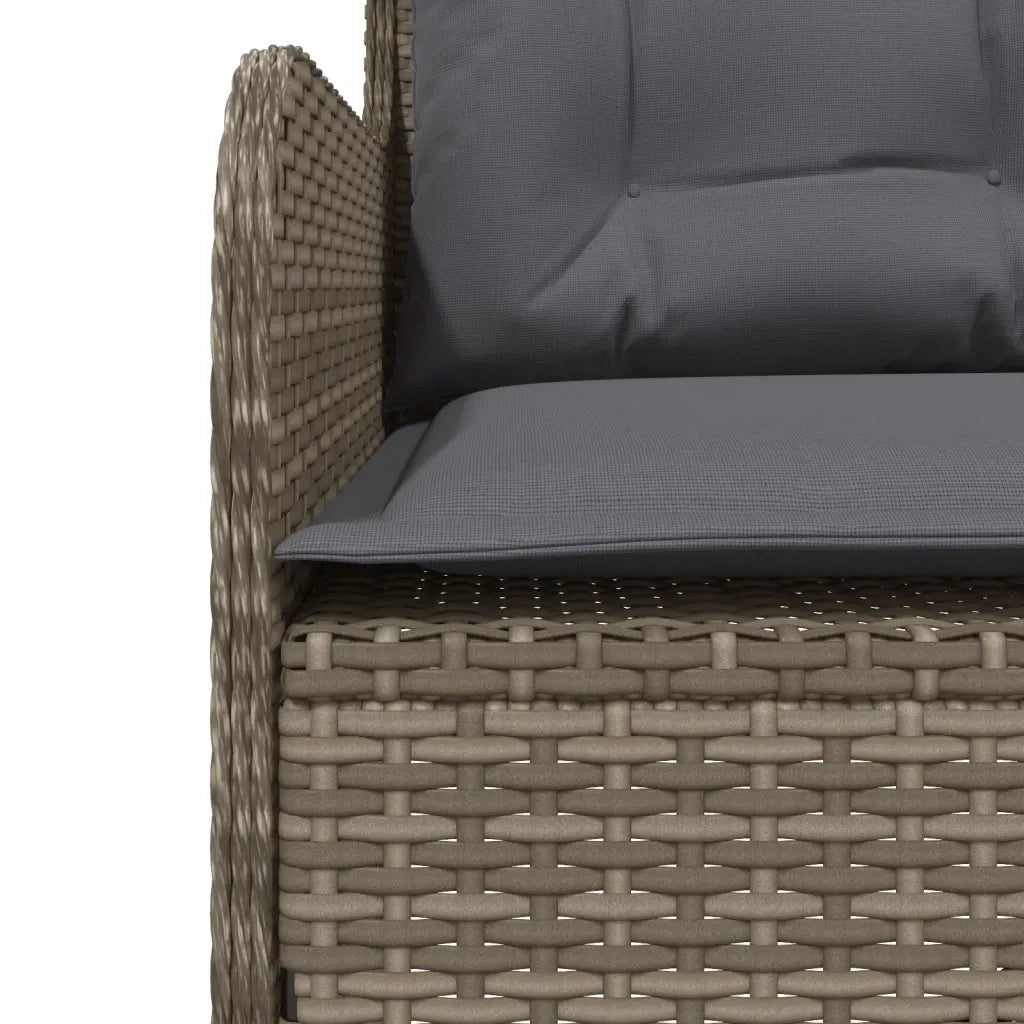 Divano da Giardino con Cuscini a L Grigio in Polyrattan 369002