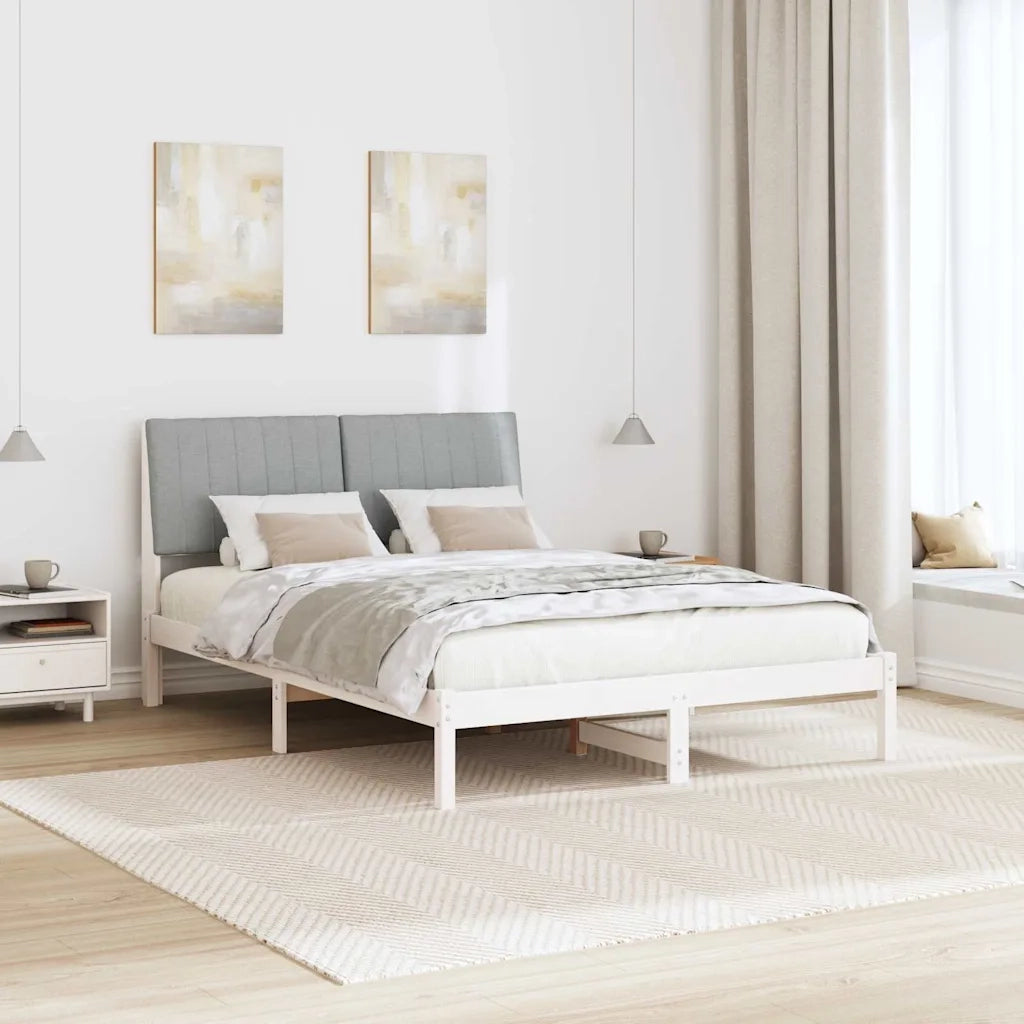Struttura del letto Bianco 135 x 190 cm Pino massello