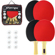Set Ping Pong con 4 Racchette 8 Palline e Custodia ¨C Minimal ¨C Rosso