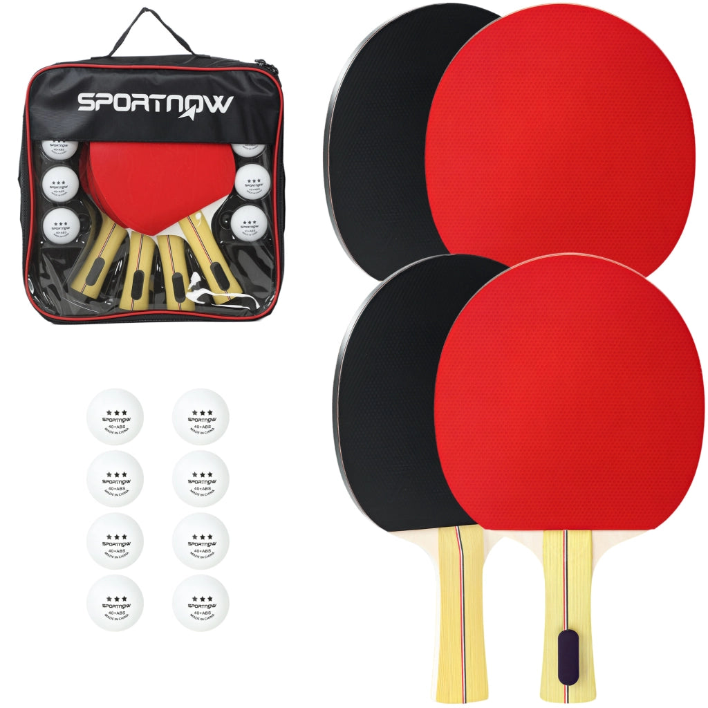 Set Ping Pong con 4 Racchette 8 Palline e Custodia ¨C Minimal ¨C Rosso