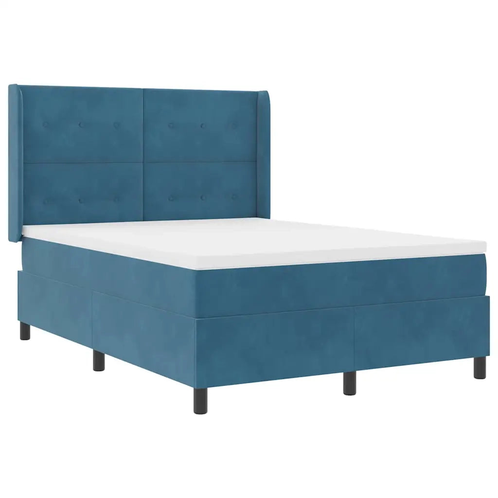 Letto a molle con strisce LED Blu 140 x 200 cm Velluto 3343872