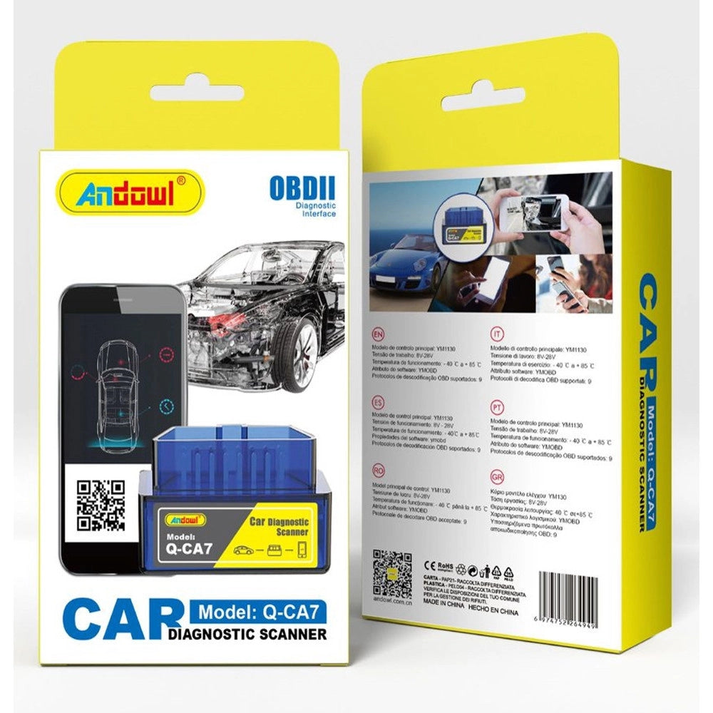Trade Shop - Scanner Strumento Diagnostico Per Auto Adattatore Obdii Bluetooth Computer Android Q-ca7 -