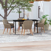 Set da Pranzo da Giardino 5 pz con Cuscini Marrone 3099525