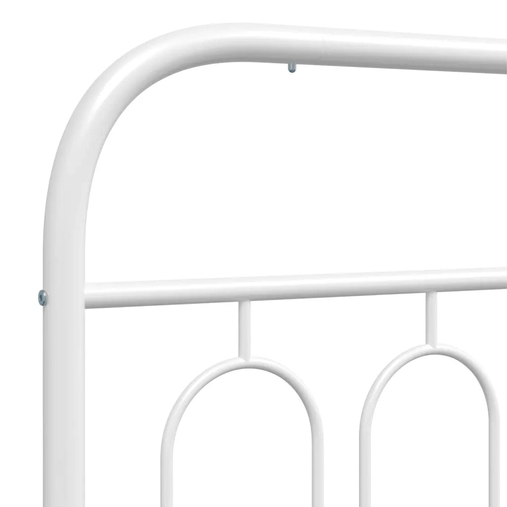 Giroletto con Testiera e Pediera-Struttura Letto Metallo Bianco 100x190 cm 423683
