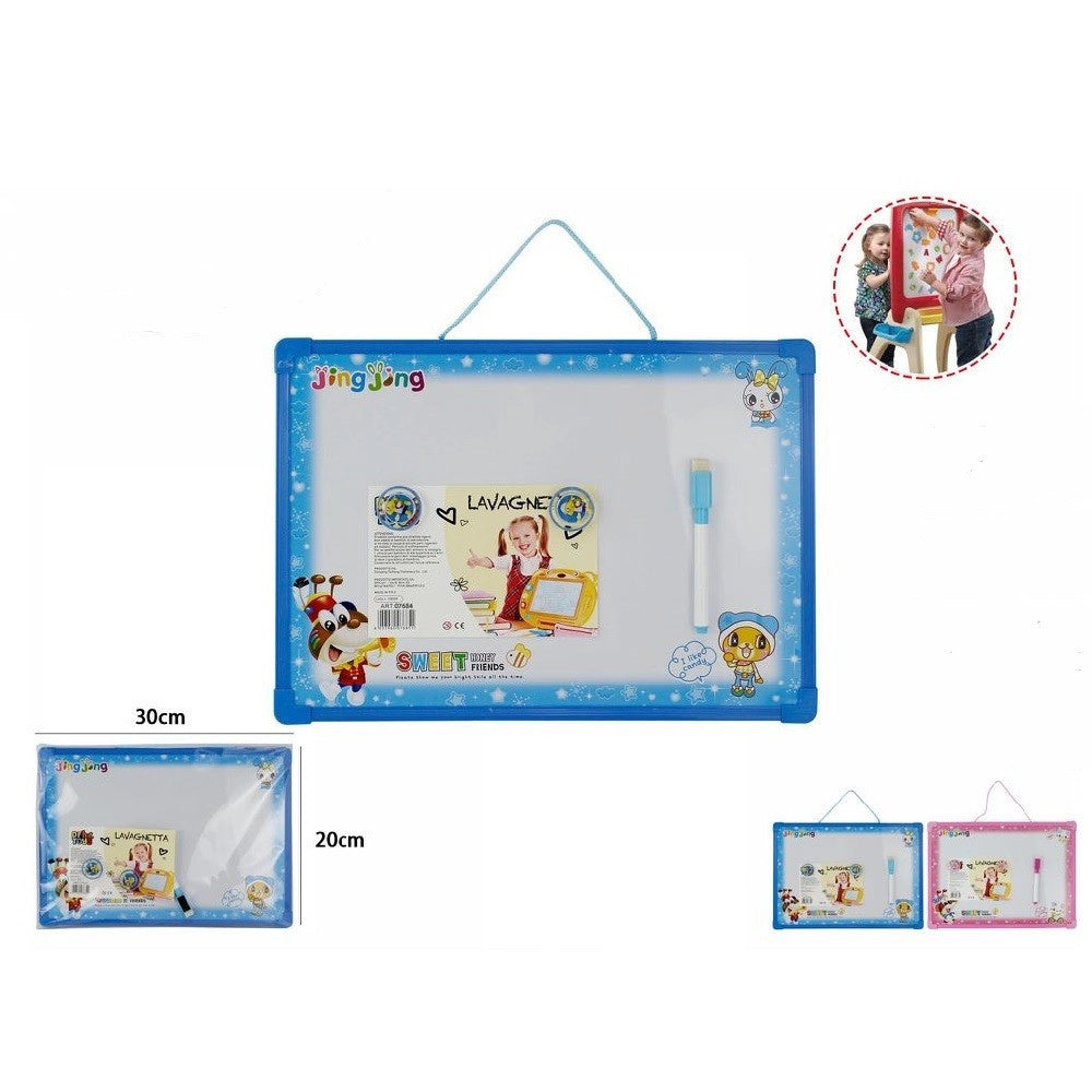 Trade Shop - Lavagna Magnetica Con Cornice In Plastica Per Bambini Con Pennarello Gioco 07684 -