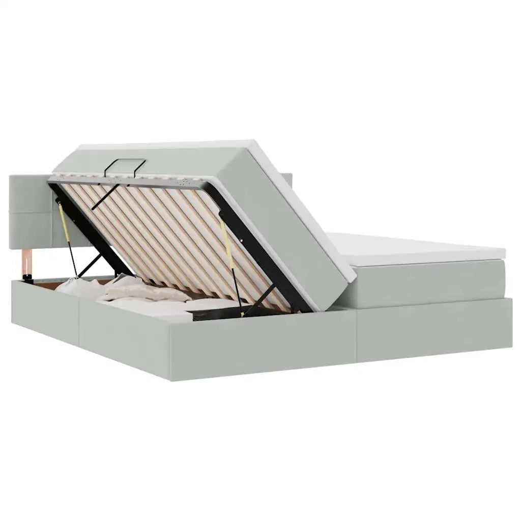Letto con Contenitore con materasso Grigio chiaro 100 x 200 cm 3370979