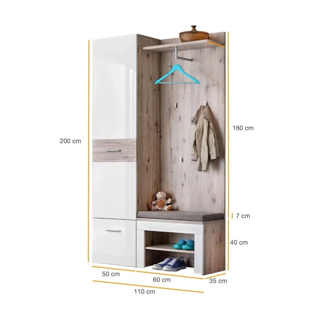 Mobile d'ingresso - ONYX 5 - Colori rovere e bianco