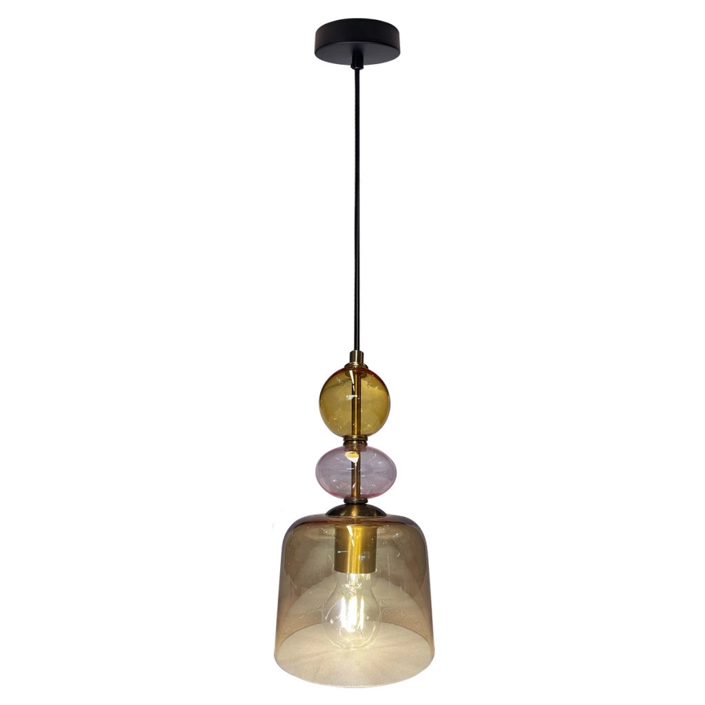 Sospensione Tropea vetro ambra E27 15W Light Prestige