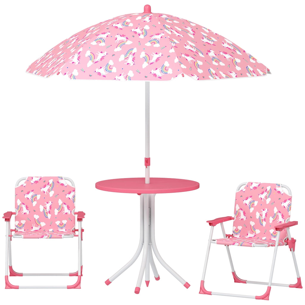 Set Tavolo e Sedie per Bambini con Ombrellone ¨C Minimal ¨C Rosa