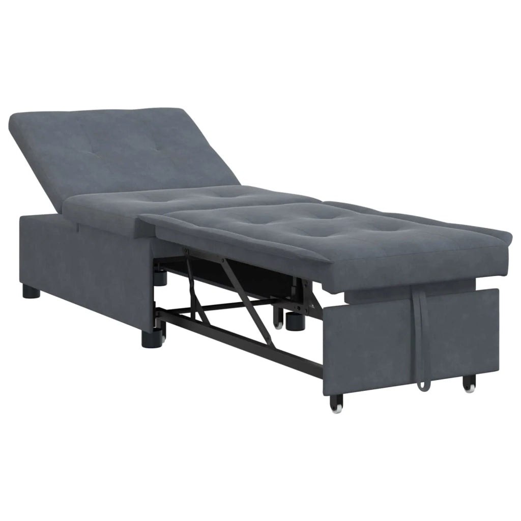 Divano letto Grigio scuro 194 x 67 x 82 cm Velluto 42008595