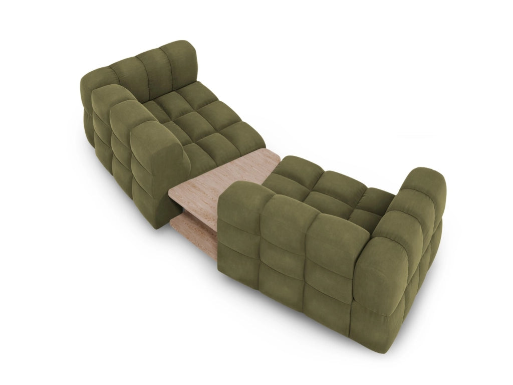 Cosmopolitan Design - Divano modulare "Sky" 2 posti in velluto verde chiaro 