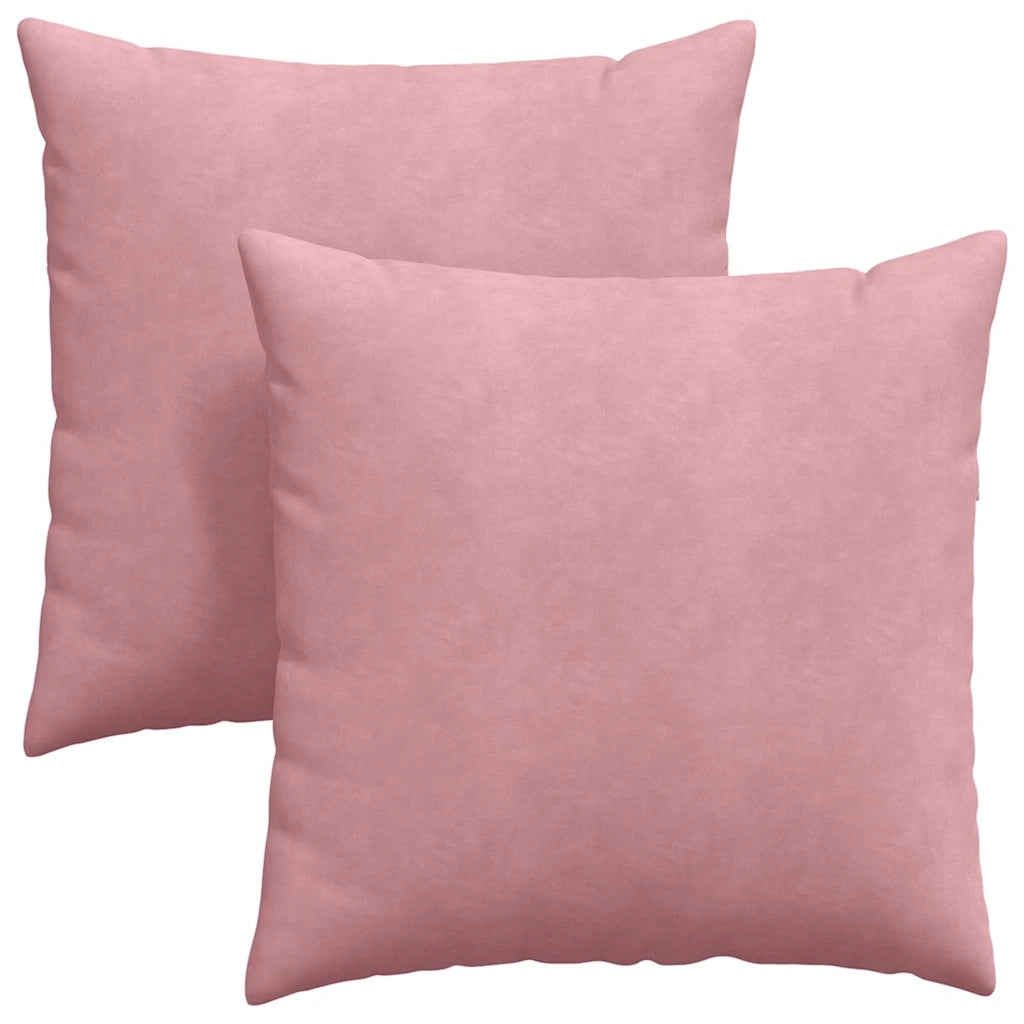 Cuscini da Divano 2 pz-Set di 2 Cuscini per Sofa Rosa 80 x 80 cm Tessuto in Cords